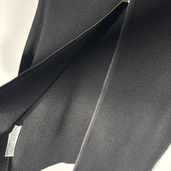 J. Crew Sweater Black Wool Pullover Bead Shoulders Long Sleeve Back Zip Size M - Picture 11 of 13